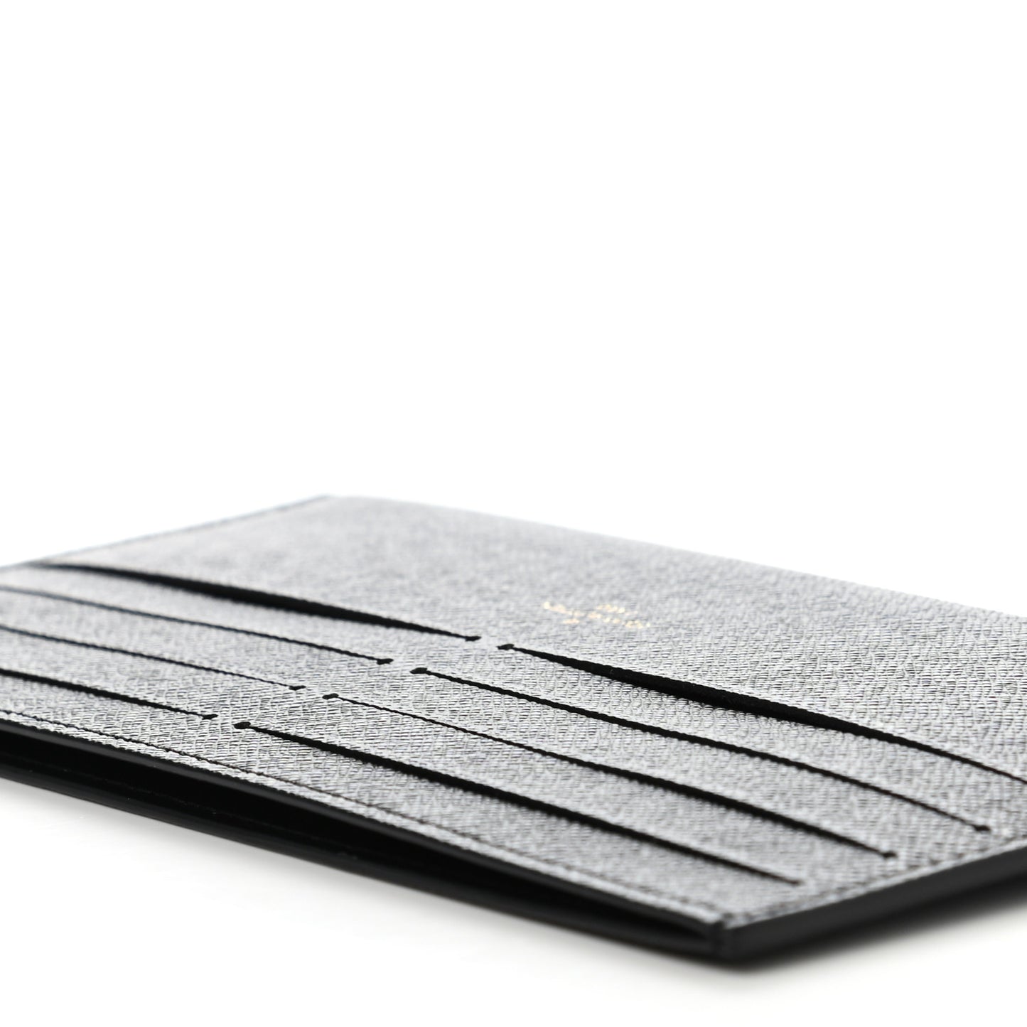 Calfskin Felicie Chain Wallet Card Holder Insert Black