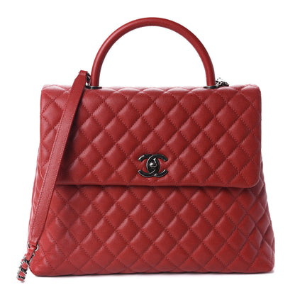 Chanel Caviar Quilted Large Coco Handle Flap Red 1 of 9