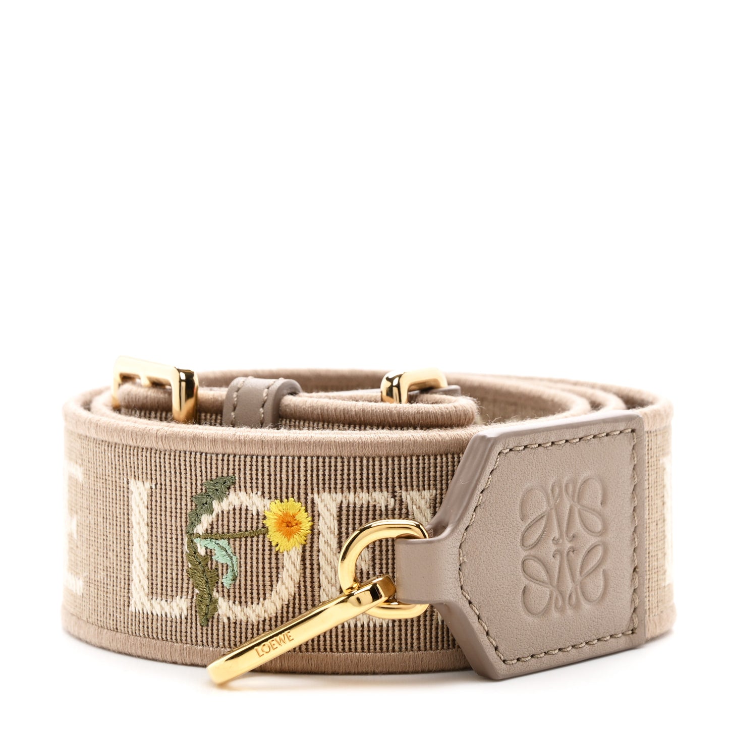 X SUNA FUJITA Calfskin Jacquard Bunny Anagram Strap Sand