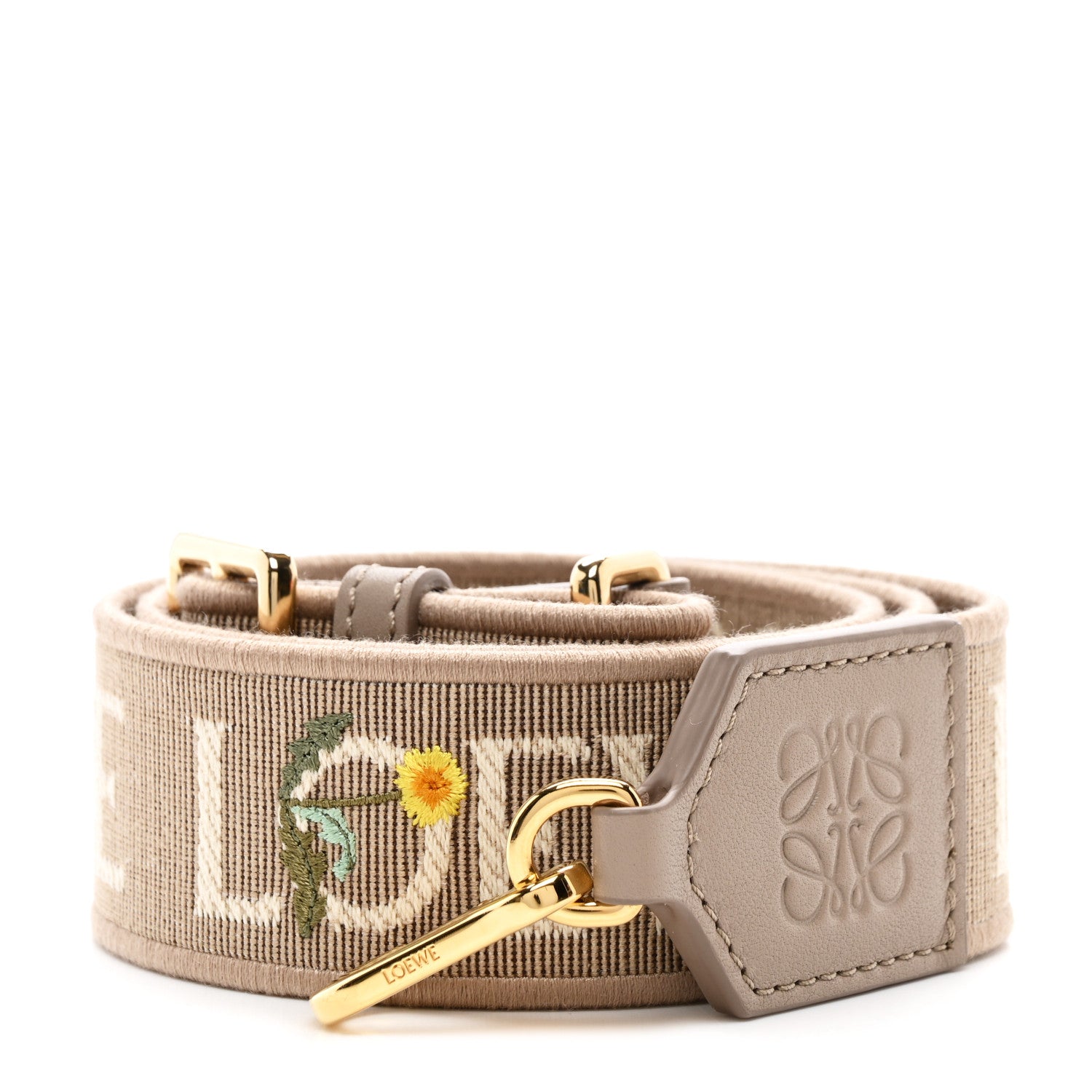 Loewe X SUNA FUJITA Calfskin Jacquard Bunny Anagram Strap Sand 1 of 5