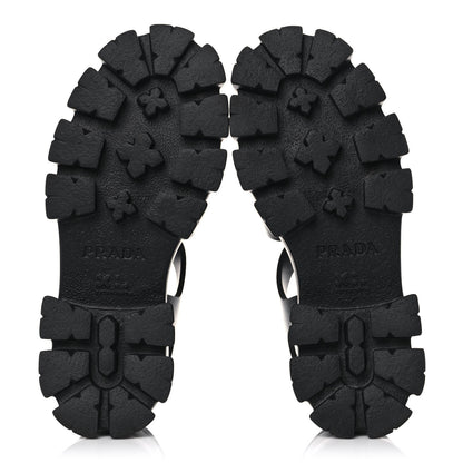 Prada Foam Rubber Triangle Logo Monolith 55mm Cage Sandals 38 Black 6 of 12