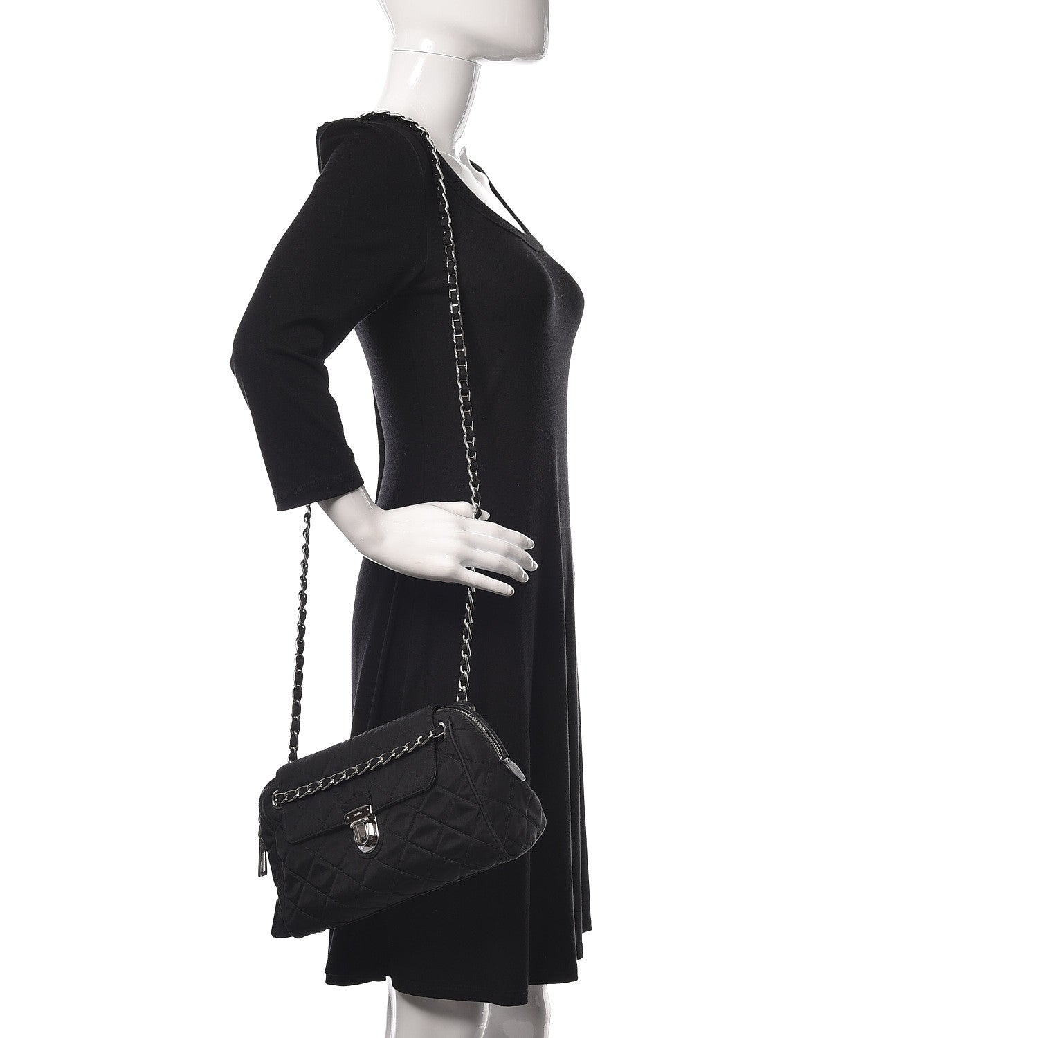 Prada Nylon Tessuto Impuntu Quilted Flap Black 2 of 11
