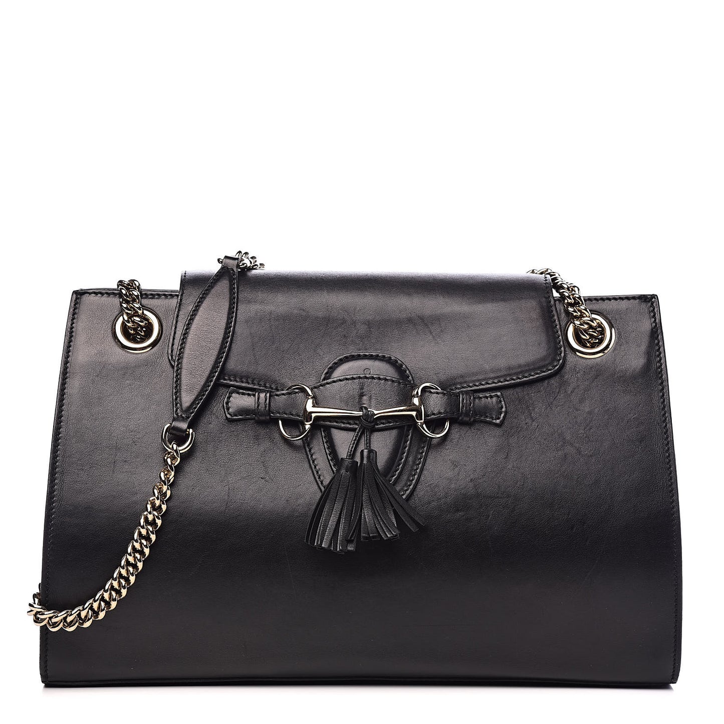 Saddle Soft Lux Large Emily Chain Shoulder Bag Black