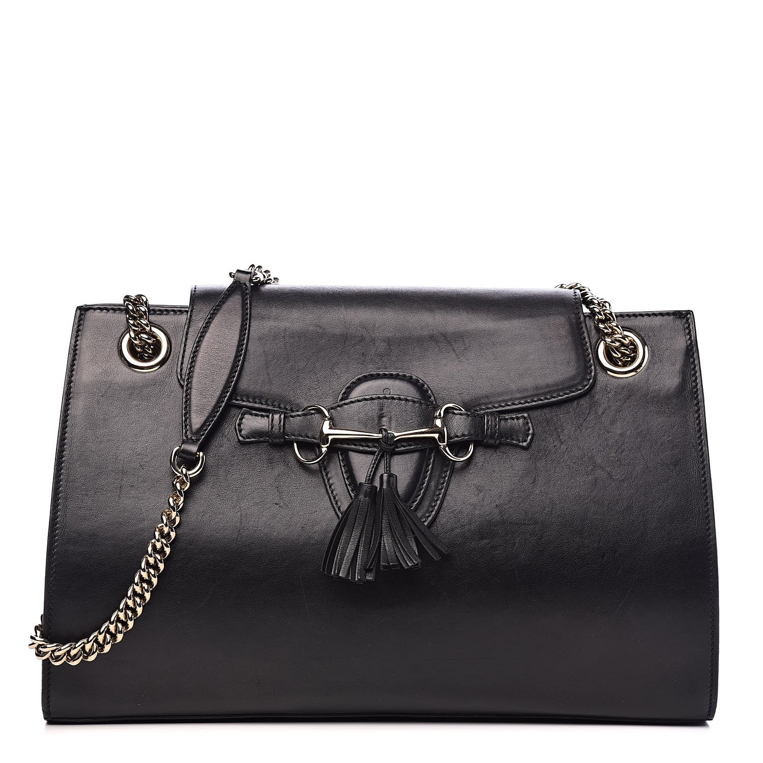 Gucci Saddle Soft Lux Large Emily Chain Shoulder Bag Black 1 of 17