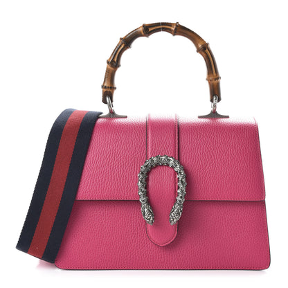 Gucci Dollar Calfskin Crystal Web Medium Dionysus Bamboo Top Handle Bag Box Pink Black Diamond 1 of 9