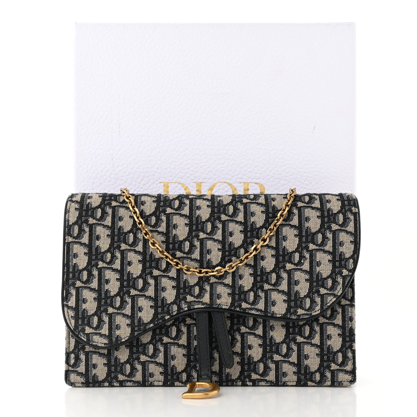 Oblique Saddle Chain Pouch Blue