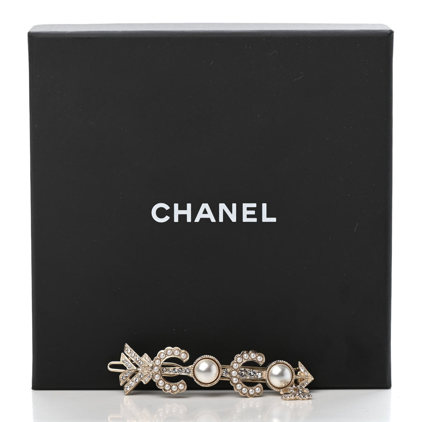 Pearl Crystal Queen of France Brooch Barrette Gold