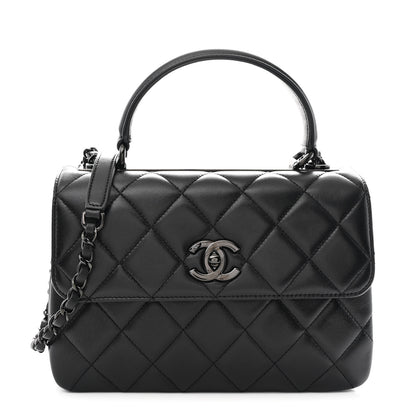Chanel Lambskin Quilted Small Trendy CC Dual Handle Flap Bag So Black 1 of 12