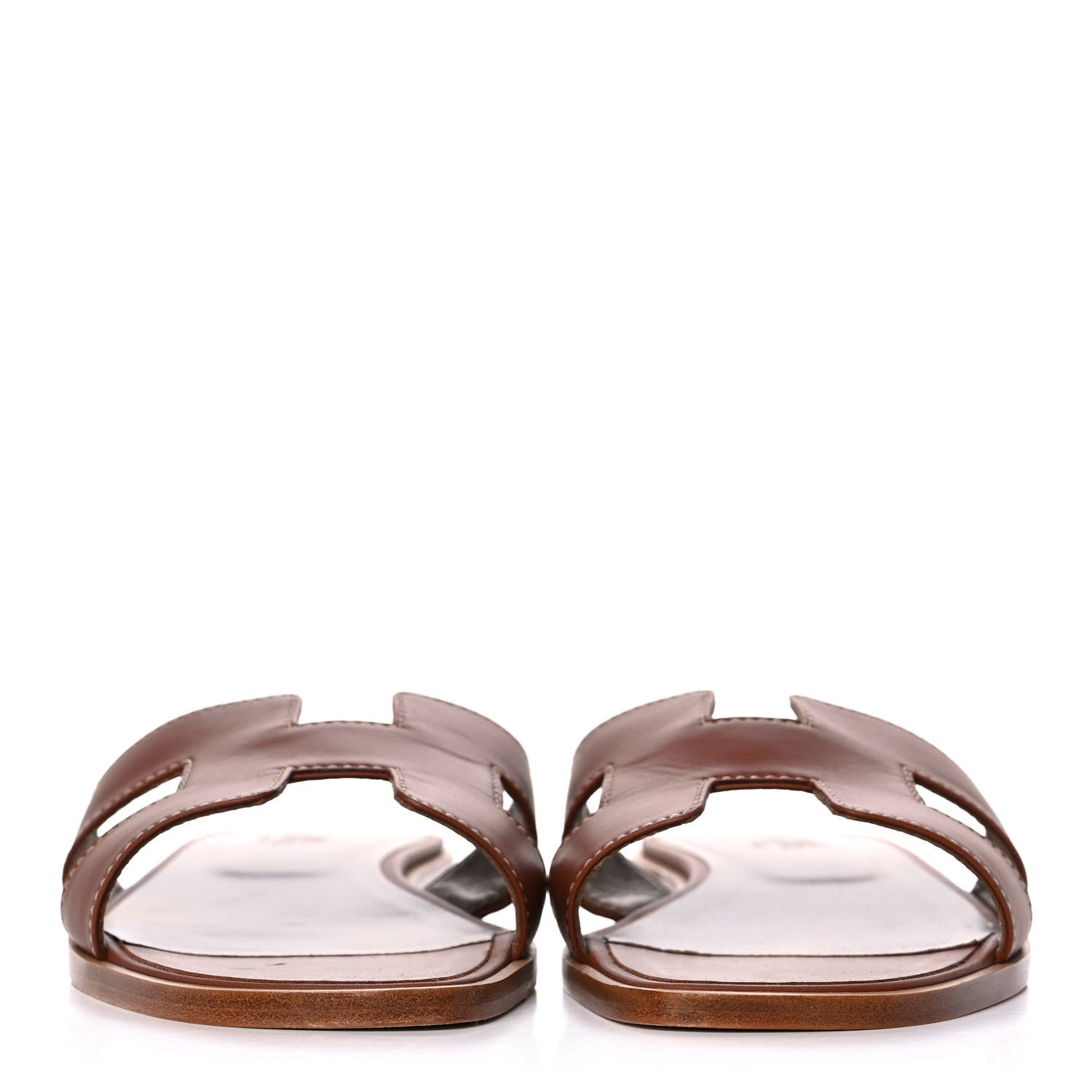 Hermes Box Calfskin Oran Sandals 38 Gold 2 of 14