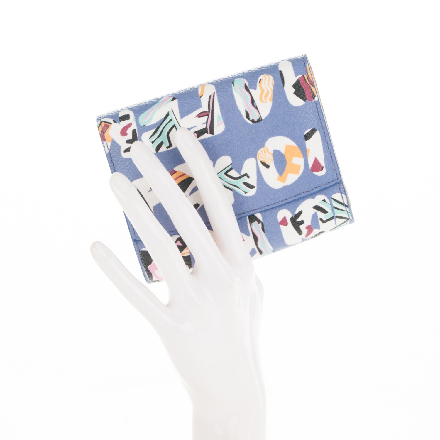 Fendi Glazed Fabric Vitello Elite Fendi Roma French Wallet Cassis Paglia 2 of 7