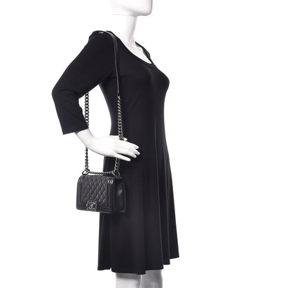 Chanel Goatskin Quilted Patent Small Duo Boy Flap Black 2 of 9