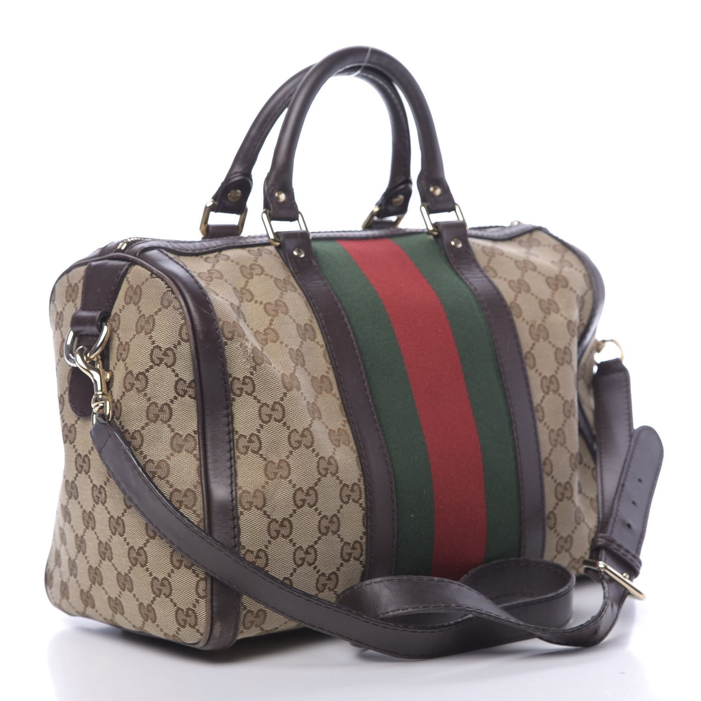 Monogram Vintage Web Medium Boston Dark Brown