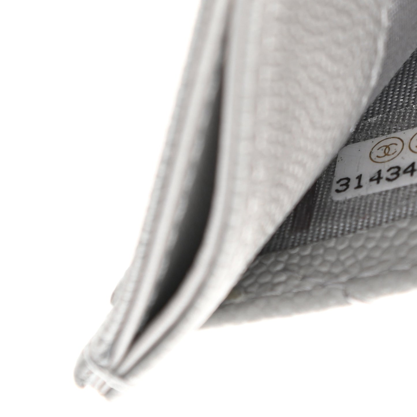 Caviar Quilted Card Holder Grey