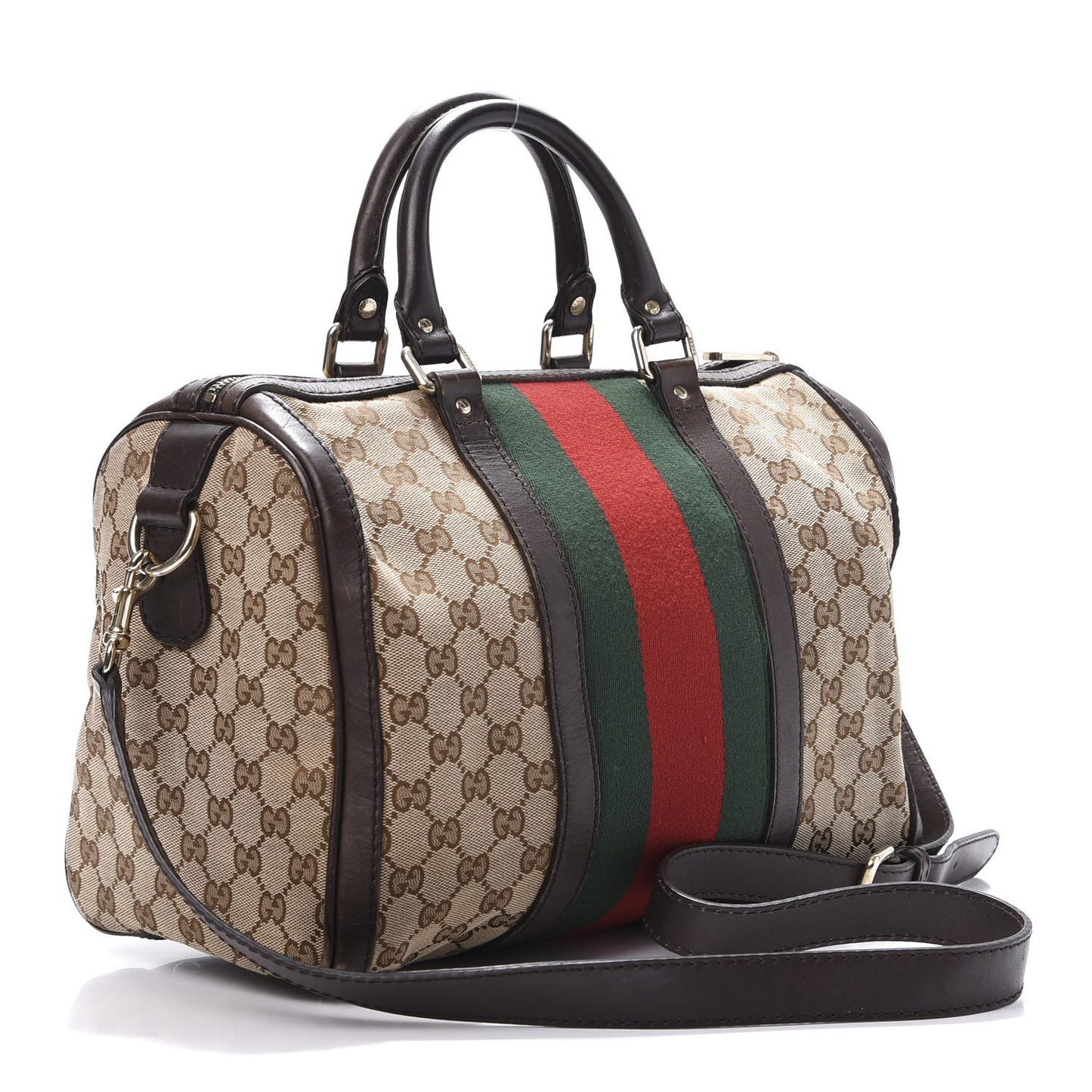 Monogram Vintage Web Medium Boston Dark Brown