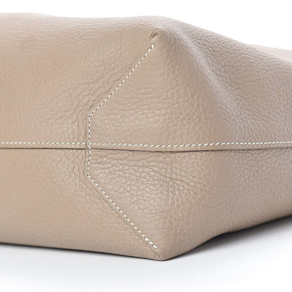 Hermes Taurillon Clemence Double Sens 36 Reversible Tote Mykonos Gris Tourterelle 9 of 21