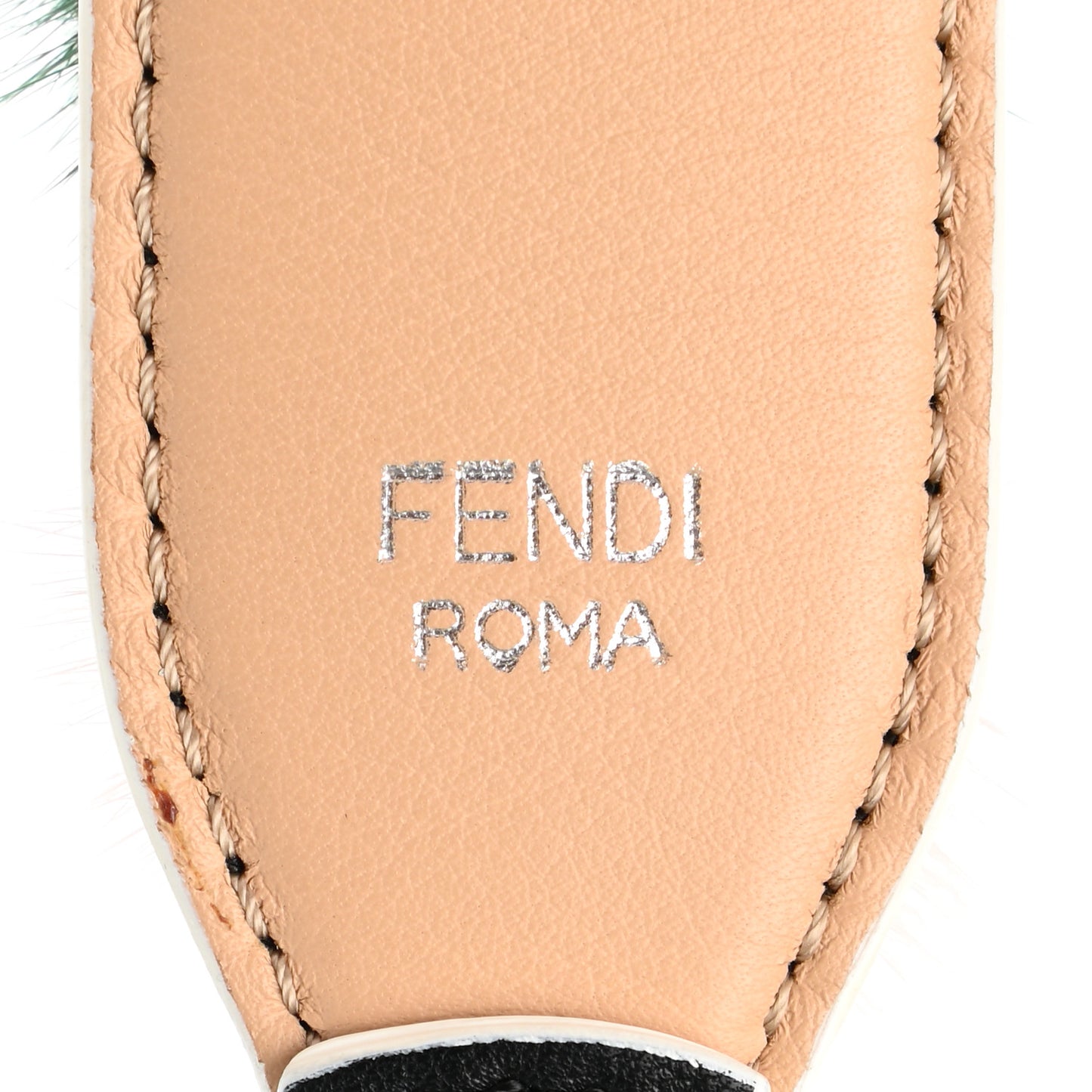Vitello Dolce Mink Fur Bi-Color Pom Pom Strap You Black Makeup Multicolor