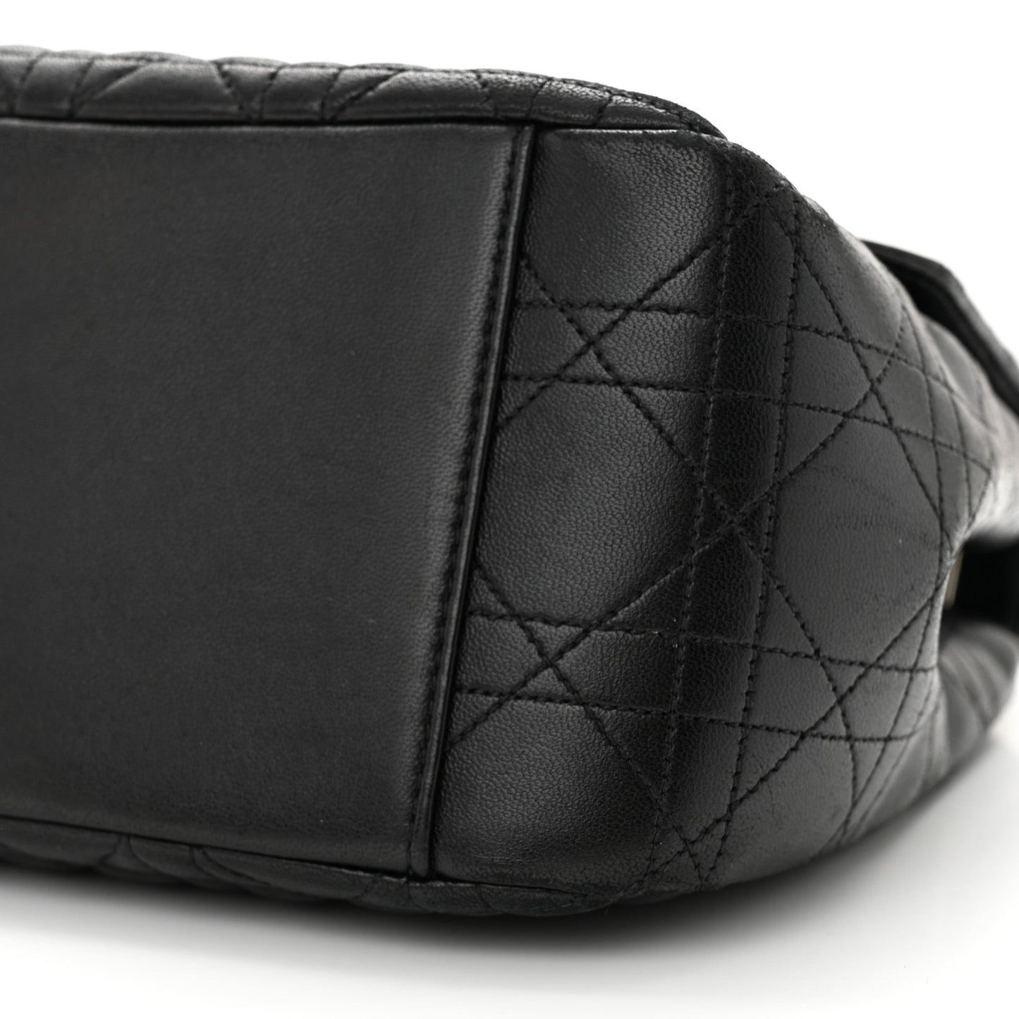 CHRISTIAN DIOR Lambskin Cannage Small Miss Dior Flap Black