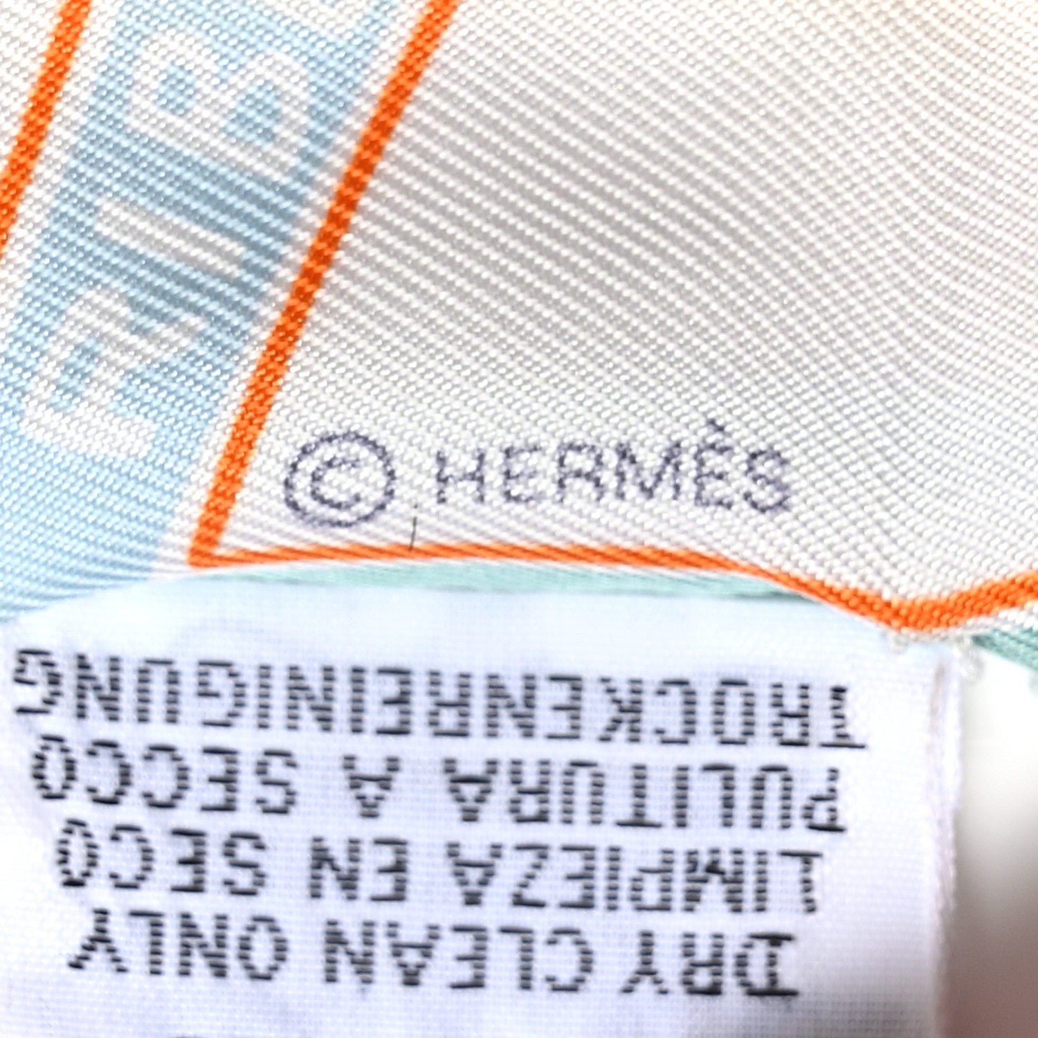 Hermes Silk Funny Ice Cream Twilly Aqua Orange Jaune 4 of 10