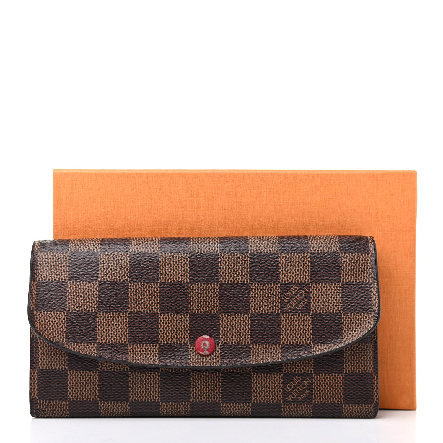 Louis Vuitton Damier Ebene Emilie Wallet Red 9 of 9