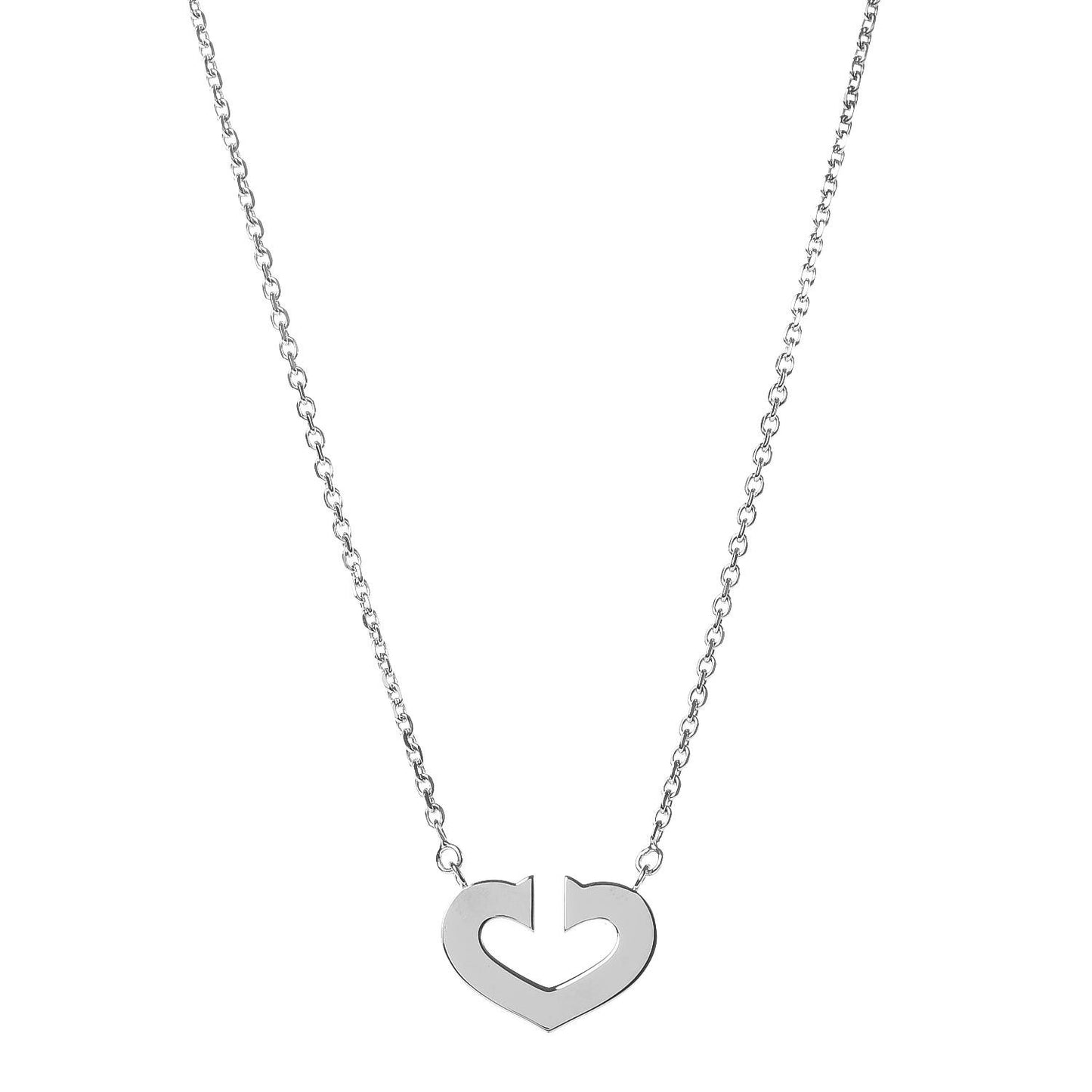 18K White Gold Medium Hearts and Symbols Necklace