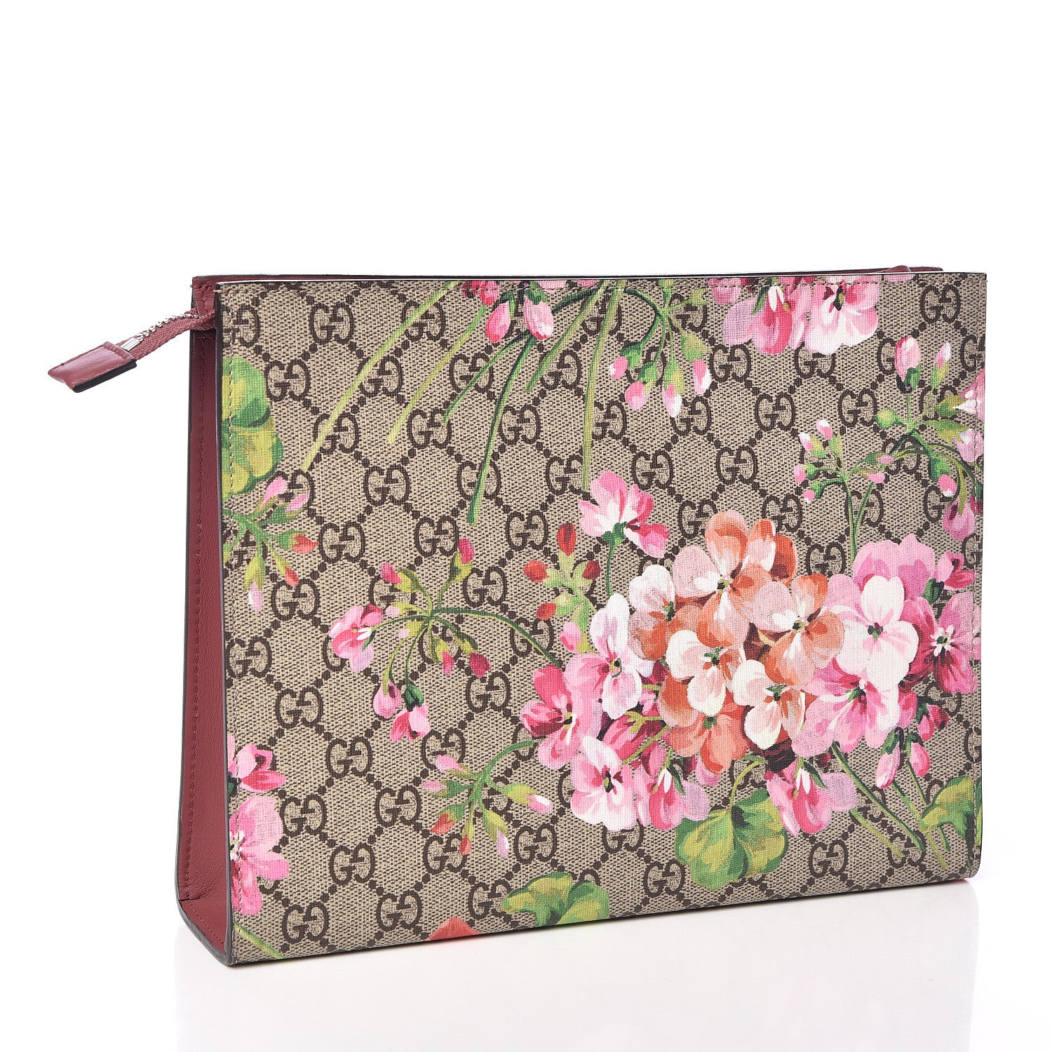 Gucci GG Supreme Monogram Blooms Large Cosmetic Case Beige Multicolor Dry Rose 3 of 8