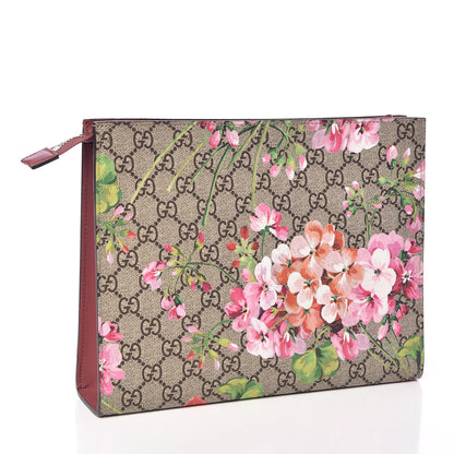 Gucci GG Supreme Monogram Blooms Large Cosmetic Case Beige Multicolor Dry Rose 3 of 8