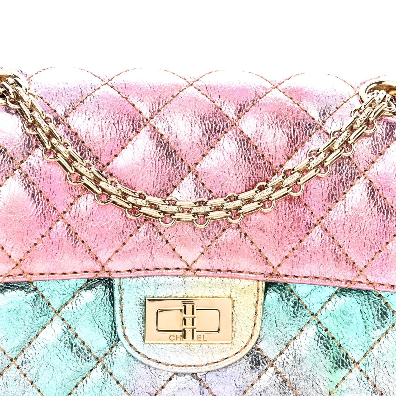 Chanel Metallic Goatskin Quilted Mini 2.55 Reissue Flap Multicolor 8 of 10