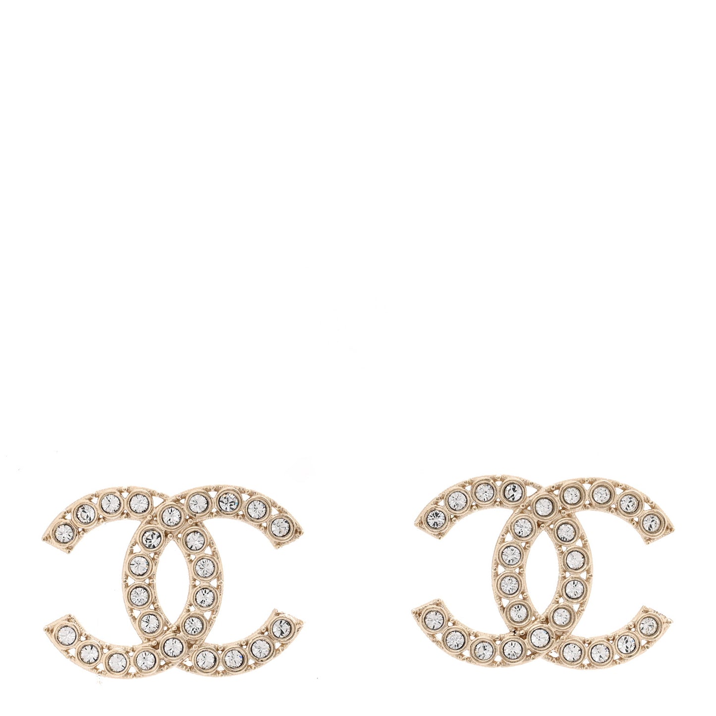 Crystal CC Large Stud Earrings Gold