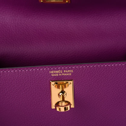 Hermes Evercolor Kelly Danse II Belt Bag Anemone 10 of 13