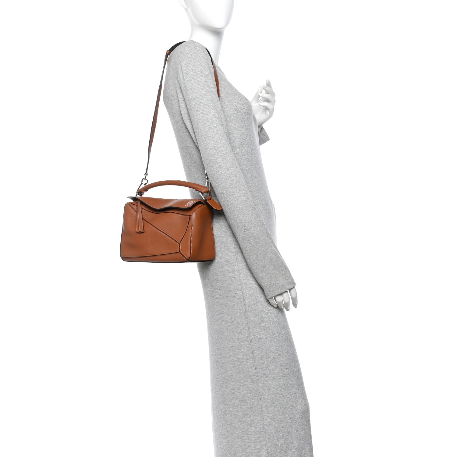 Loewe Grained Calfskin Small Puzzle Bag Tan 2 of 9