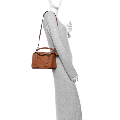 Loewe Grained Calfskin Small Puzzle Bag Tan 2 of 9
