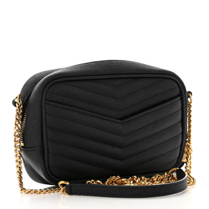 Saint Laurent Grain De Poudre Matelasse Monogram Mini Lou Camera Bag Black 3 of 14