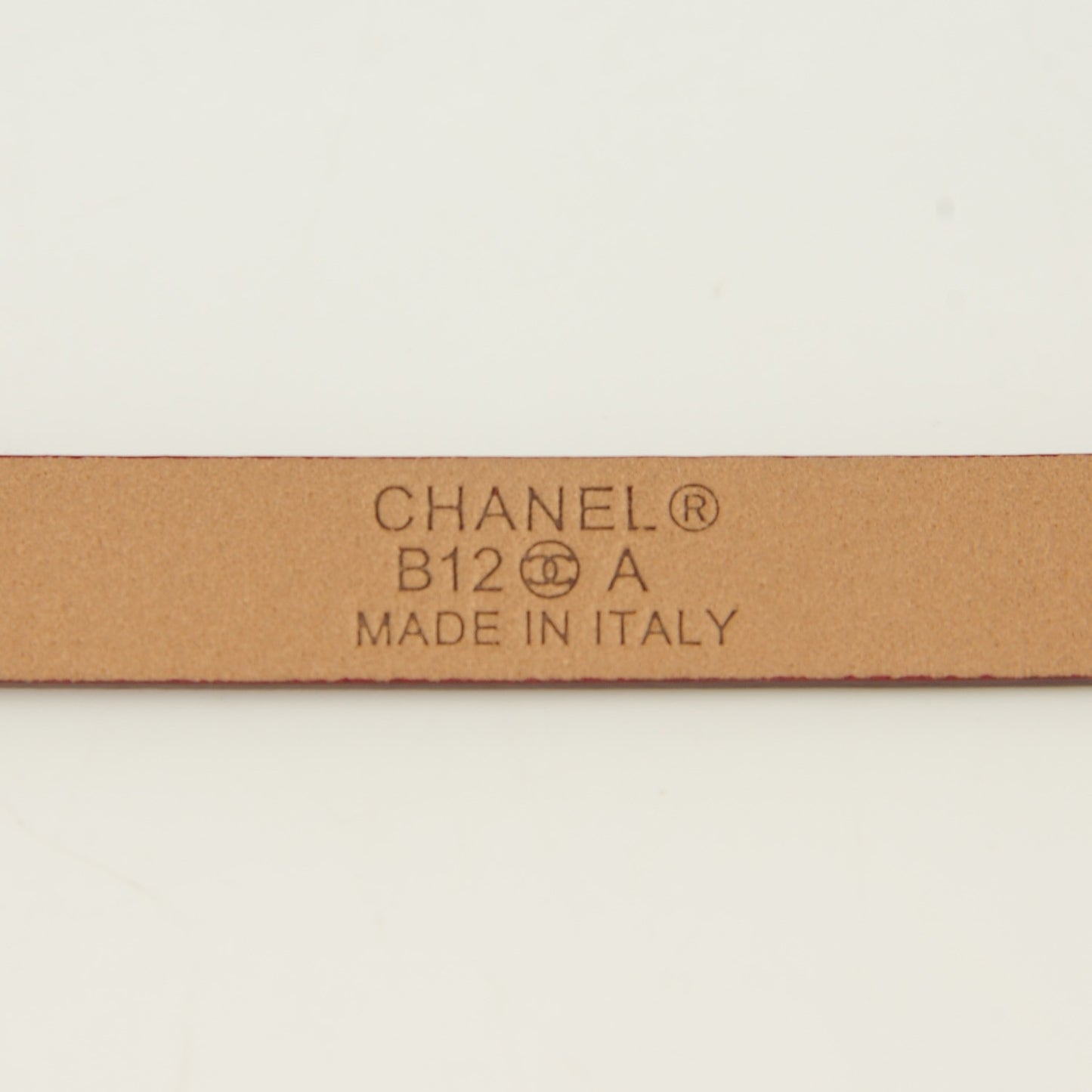Leather CC Logo Skinny Belt 85 34 Dark Red
