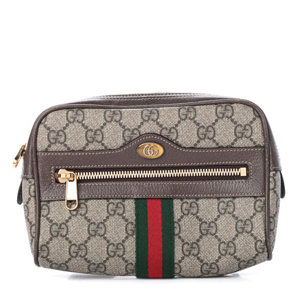 Gucci GG Supreme Monogram Web Small Ophidia Belt Bag 105 42 Dark Brown 1 of 4