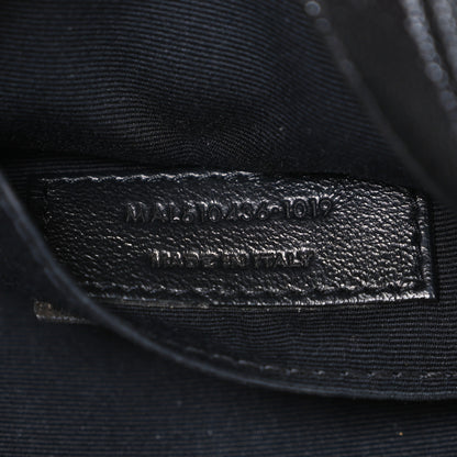 Saint Laurent Grain De Poudre Matelasse Chevron Quilted Round Vinyle Camera Bag Black 7 of 11