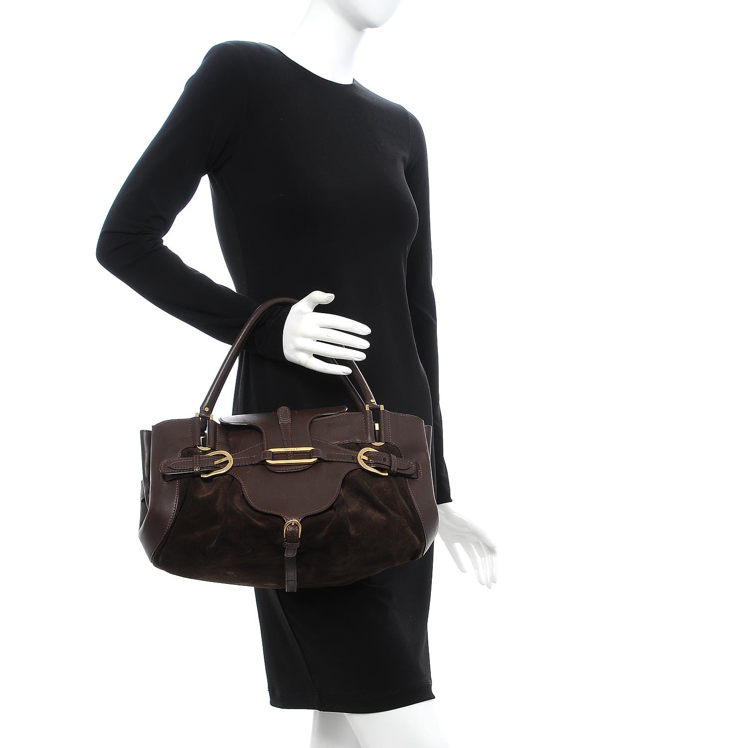 Jimmy Choo Suede Calfskin Tulita Brown 2 of 14