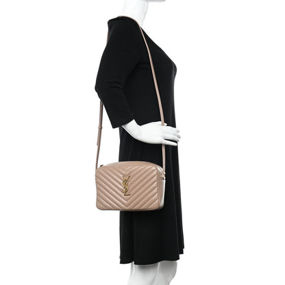 Saint Laurent Calfskin Matelasse Monogram Lou Camera Bag Rosy Sand 2 of 12