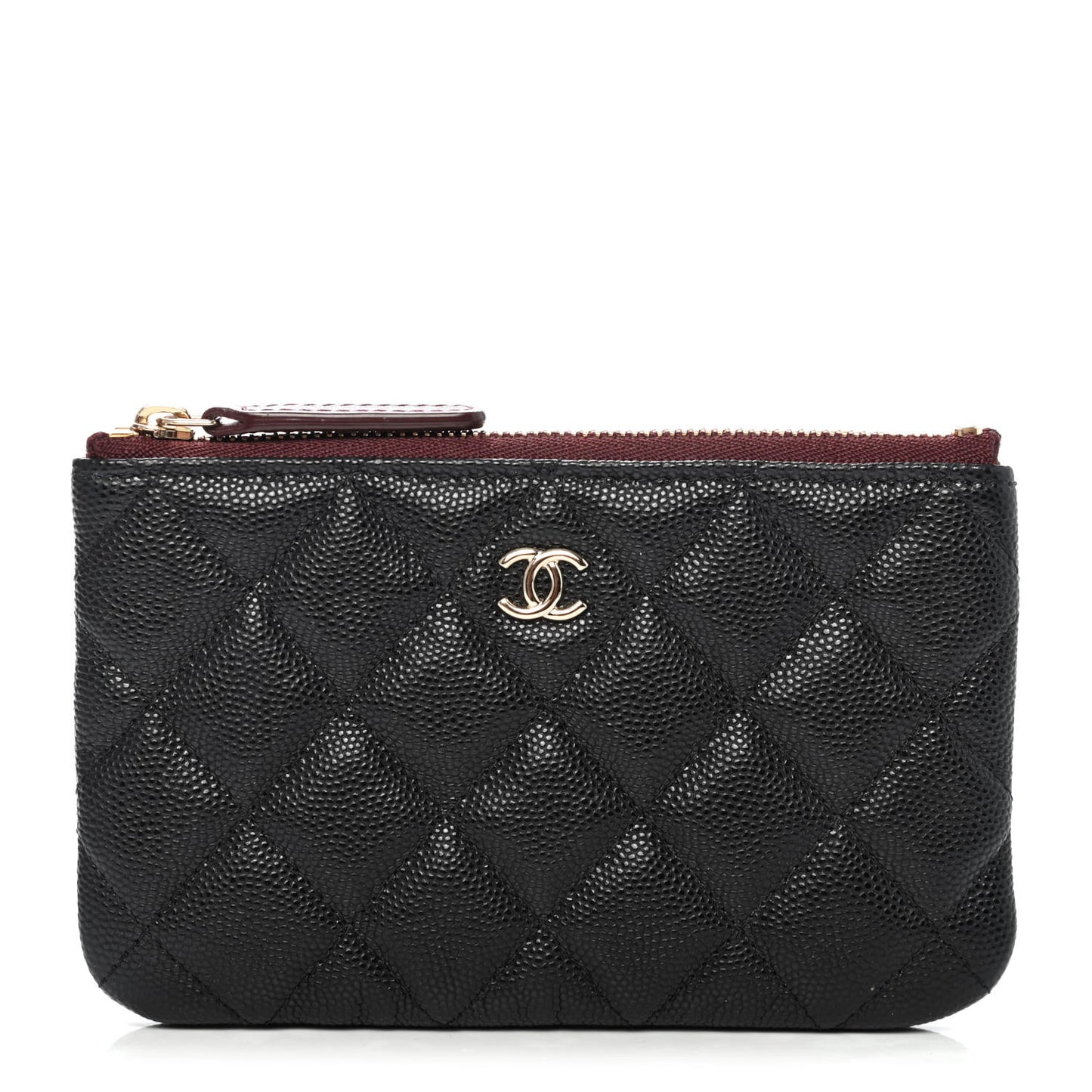 Caviar Quilted Small Cosmetic Case Black