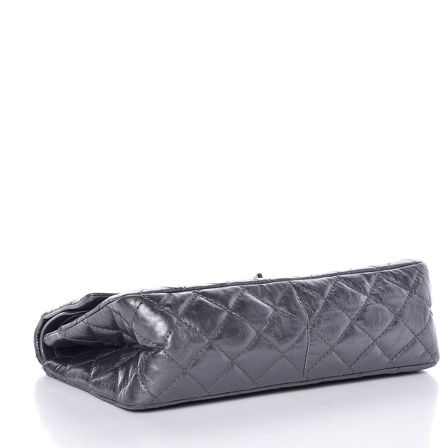 Metallic Aged Calfskin Quilted 2.55 Reissue 226 Flap Dark Silver