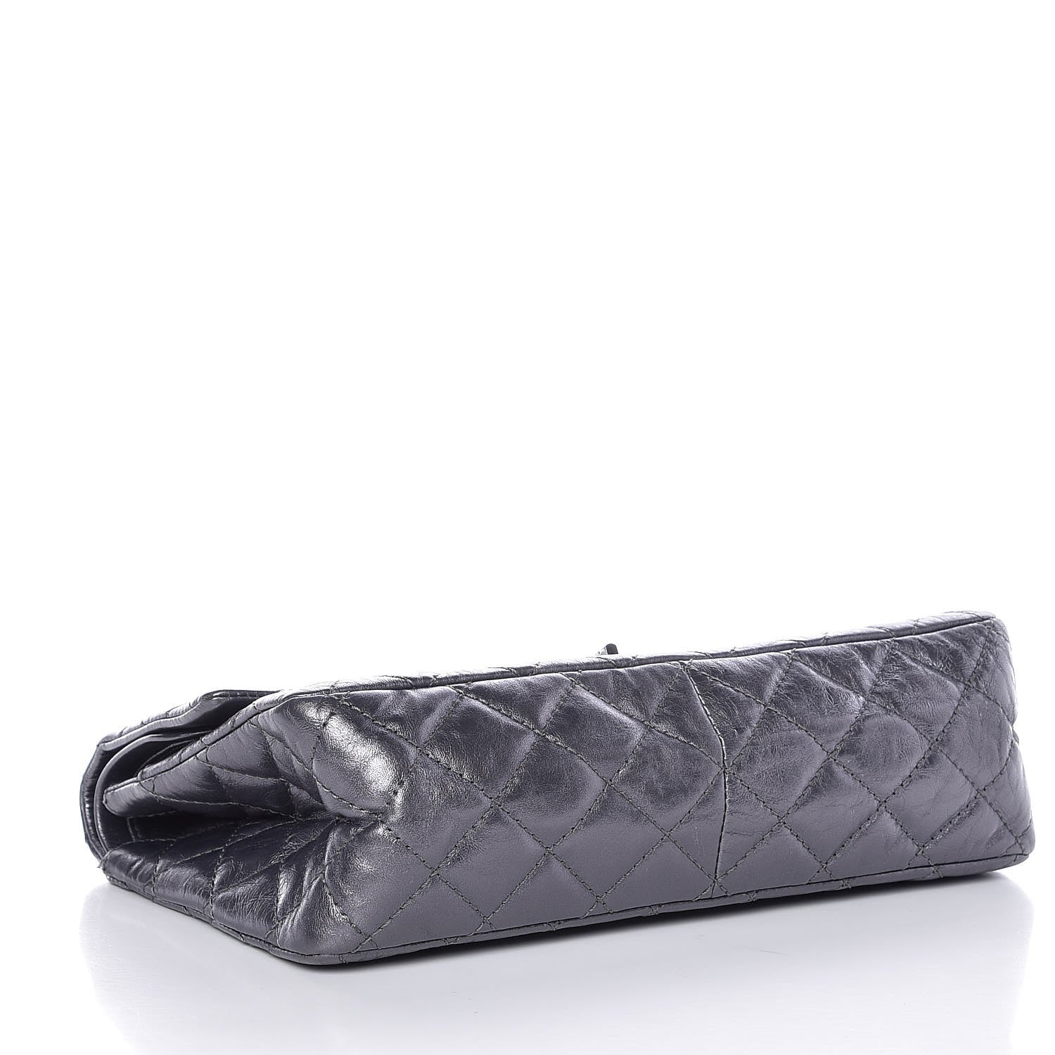 Chanel Metallic Aged Calfskin Quilted 2.55 Reissue 226 Flap Dark Silver 5 of 10