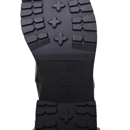 Fendi Nappa Microfiber Fabric FF Rockoko Tall Boots 39 Black Tobacco 6 of 13