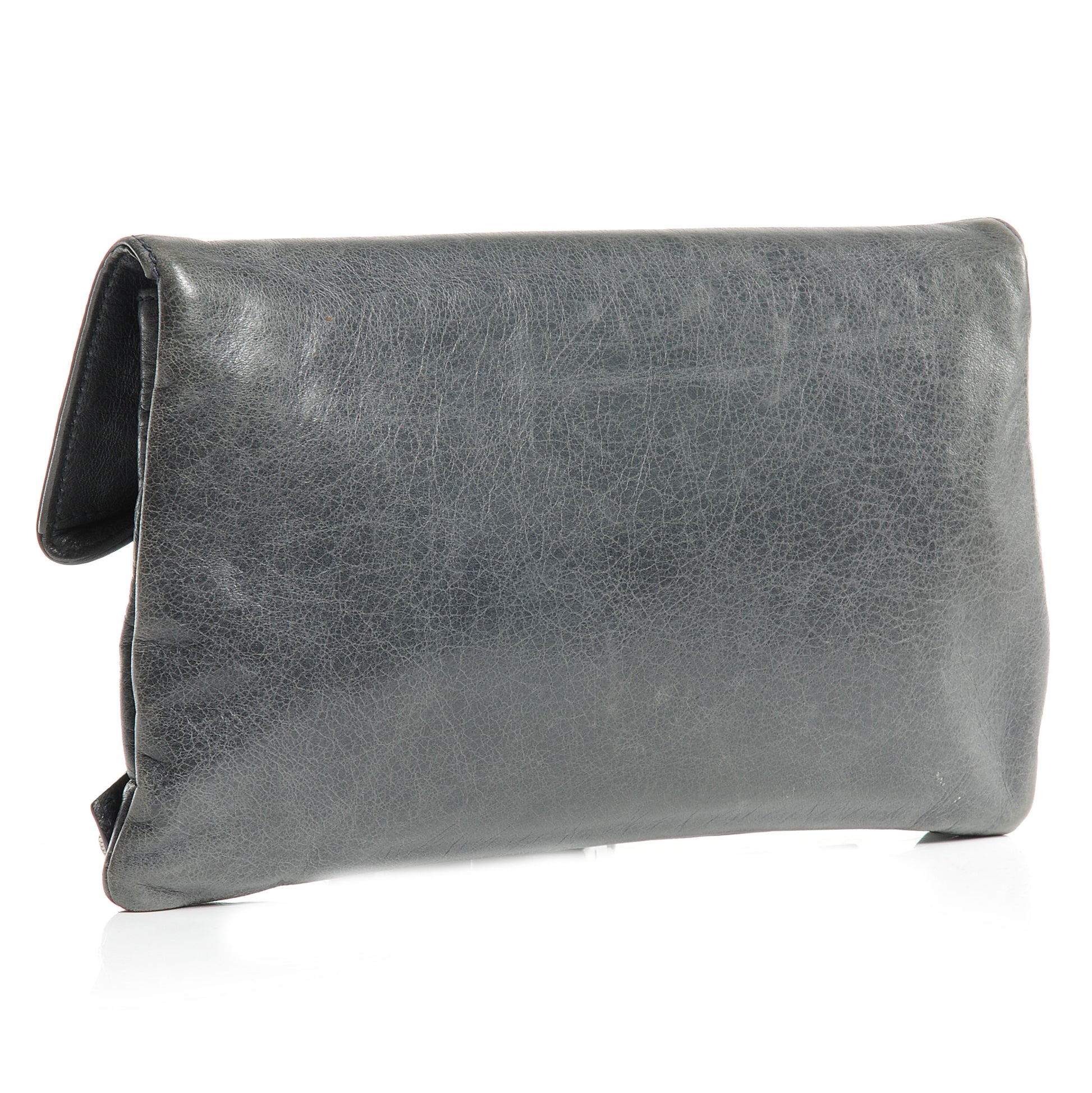 Balenciaga Agneau Giant 21 Silver Hardware Envelope Clutch Anthracite 3 of 8