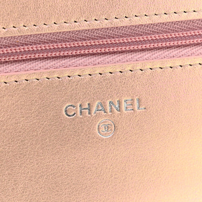 Chanel Iridescent Calfskin Quilted Wallet On Chain WOC Pink 6 of 12
