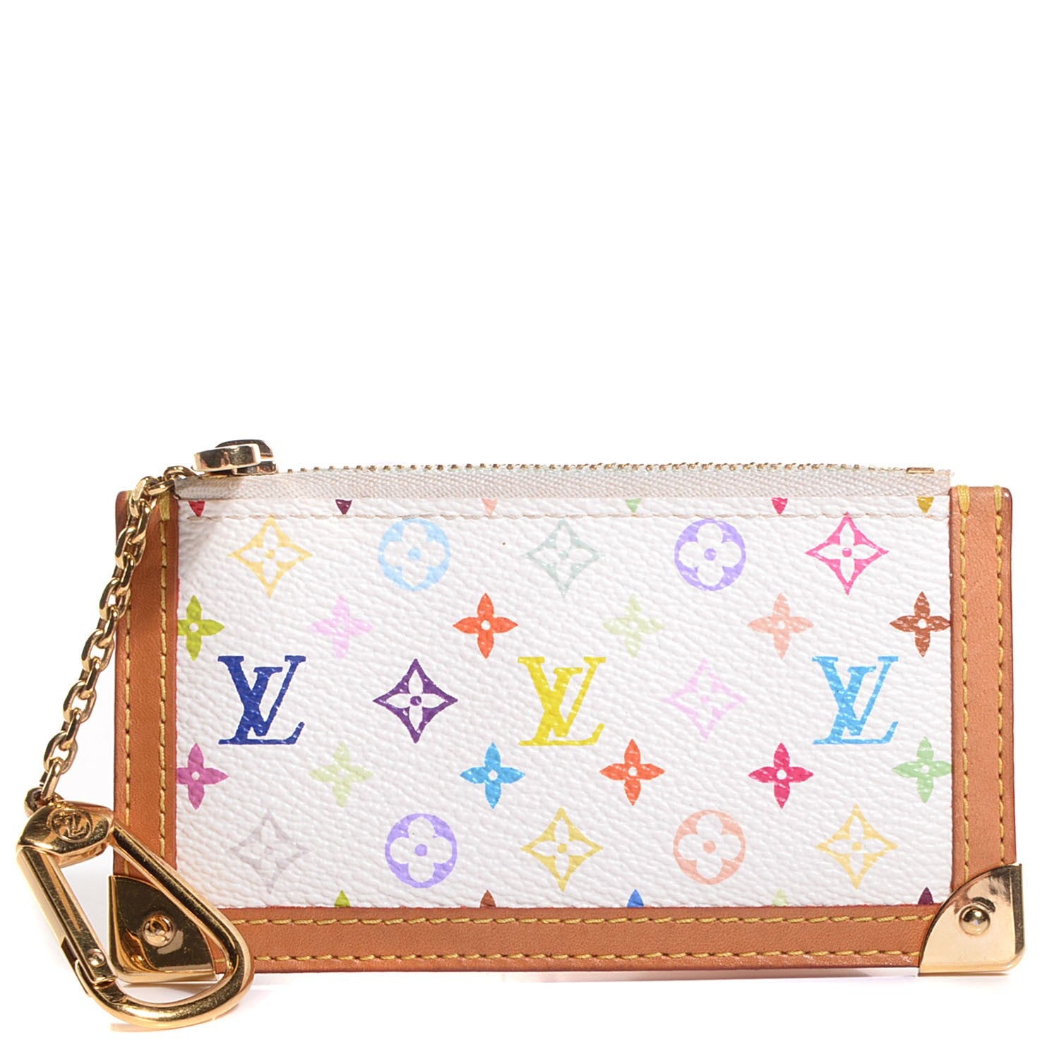 Louis Vuitton Monogram Multicolor Key Pouch White 1 of 7