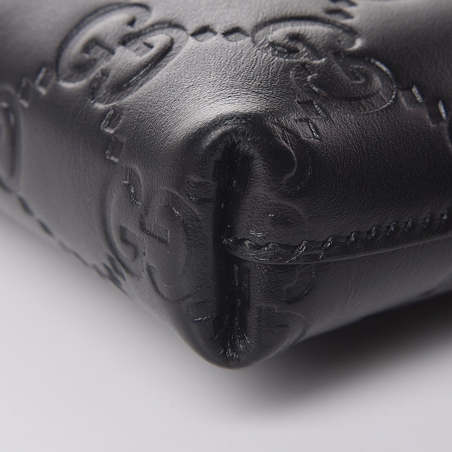 Guccissima Signature Wrist Wallet Black