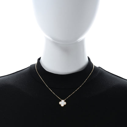 Van Cleef & Arpels VAN CLEEF & ARPELS 18K Yellow Gold Mother of Pearl Vintage Alhambra Pendant Necklace 3 of 5