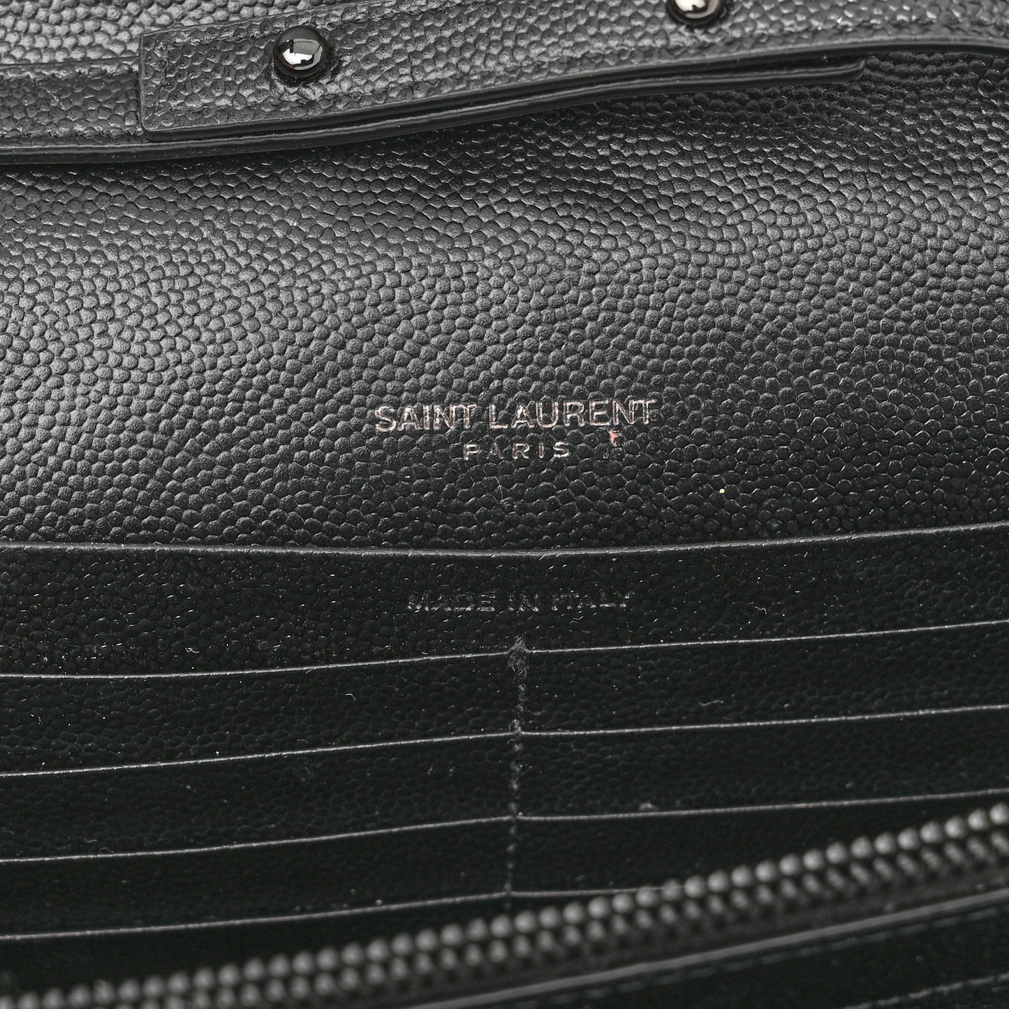 Grain De Poudre Matelasse Chevron Monogram Monochrome Chain Wallet Black