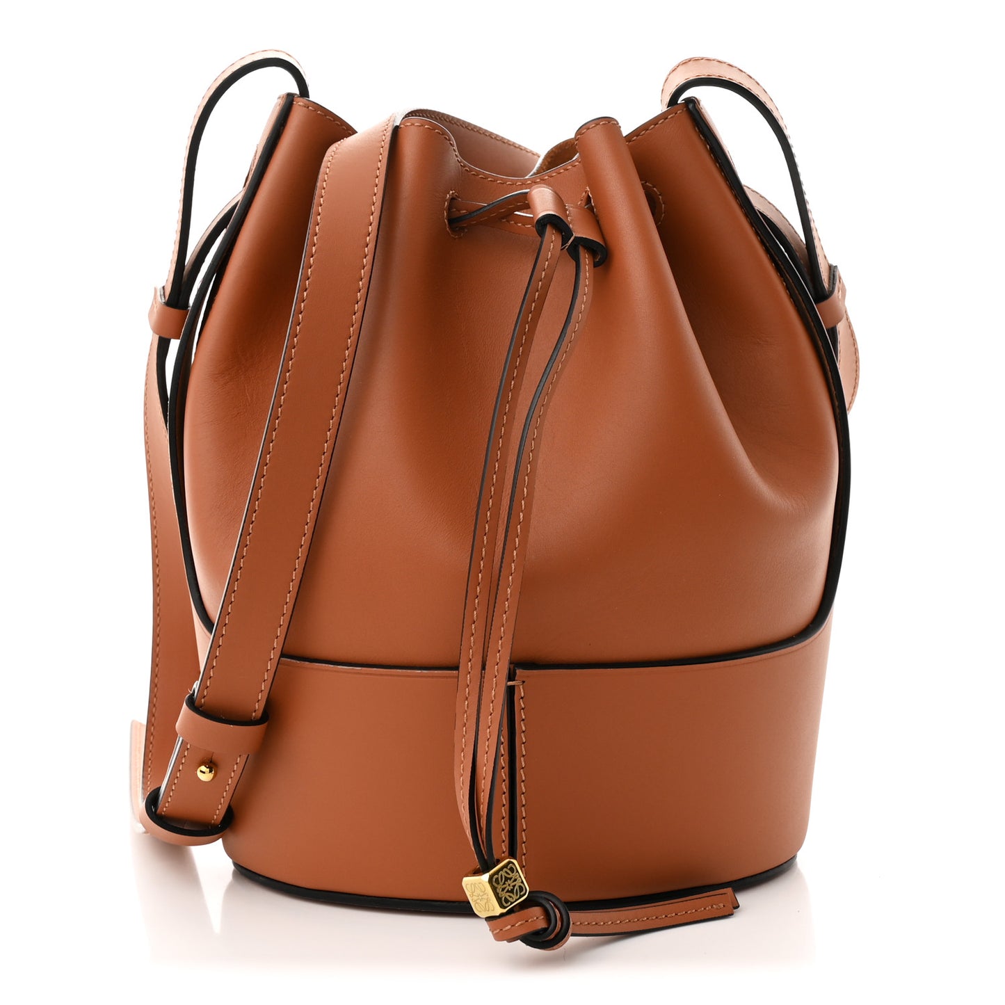 Calfskin Small Balloon Bucket Bag Tan
