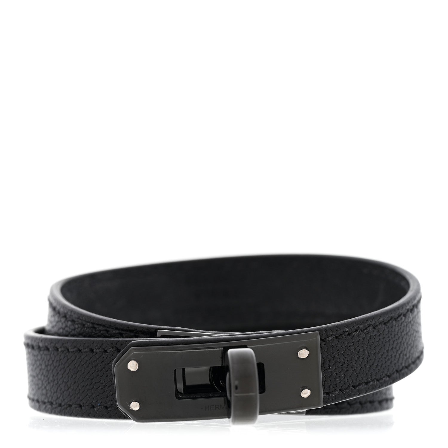 Hermes Chamkila Kelly Double Tour Bracelet T4 So Black 1 of 8