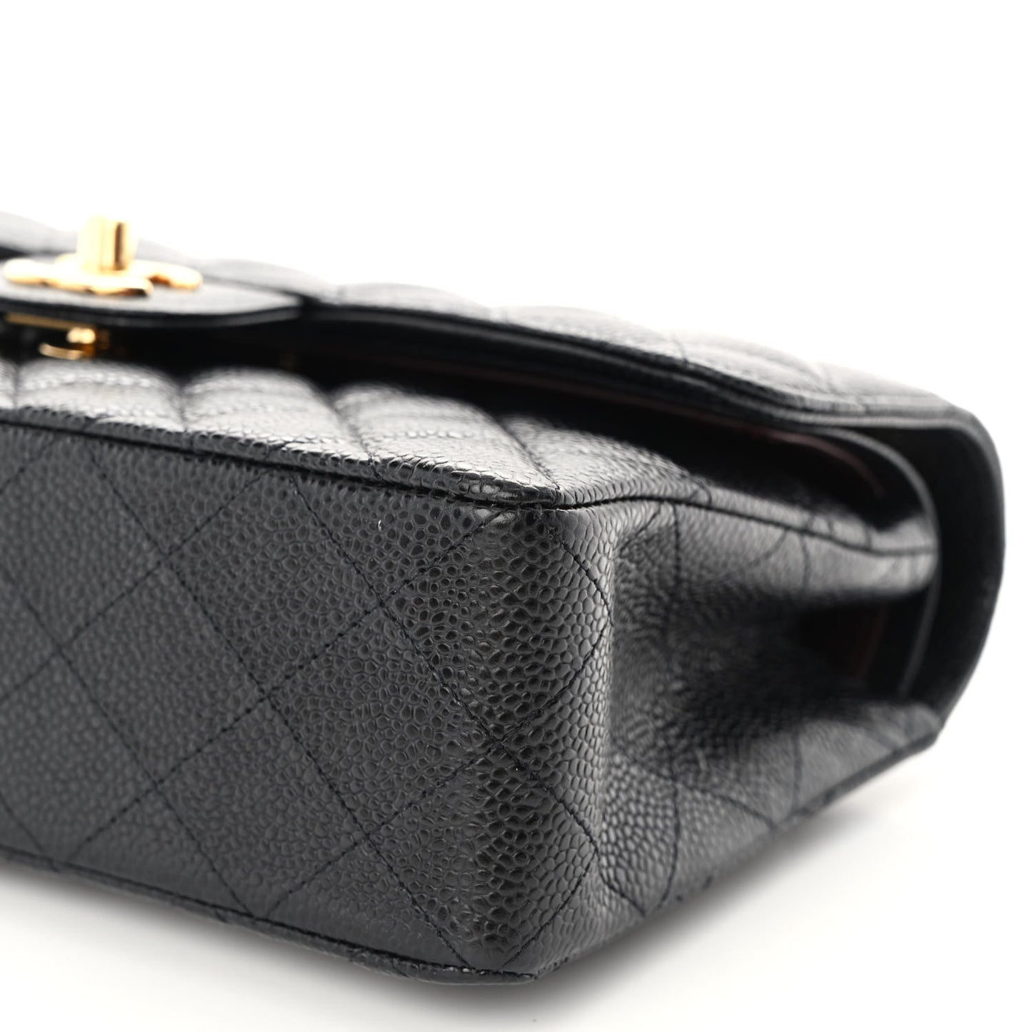 Caviar Quilted Small Double Flap Black